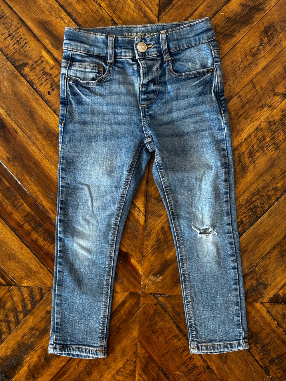 Zara Kids "The Skinny Pant" Mid-Wash Distressed Jeans